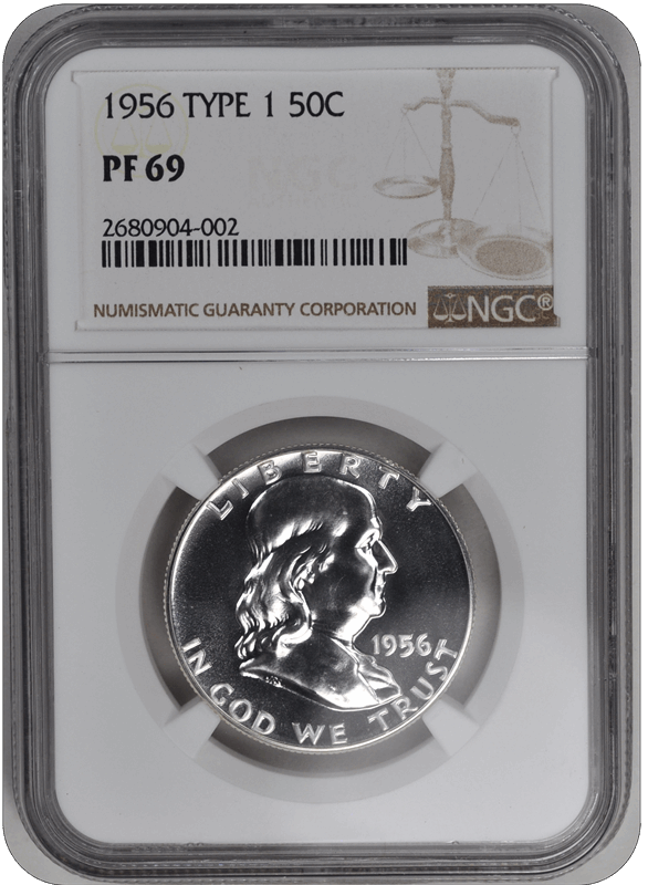 1956 Type 1 Franklin Half Dollar NGC (99) PF 69