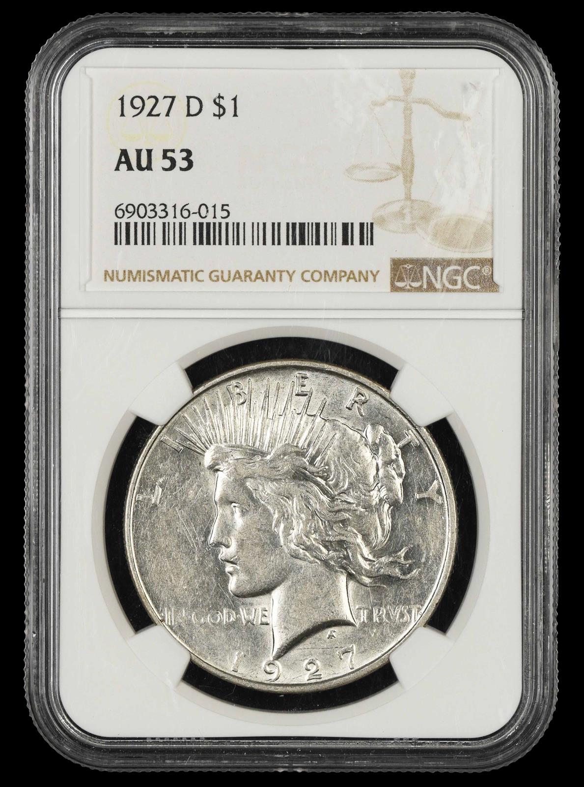 1927 D $1 NGC AU-53