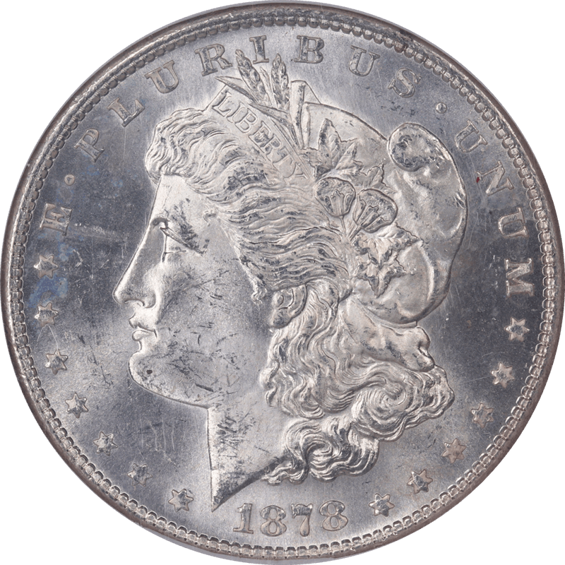 1878-S Morgan silver Dollar $1 NGC MS 64 - White, Untoned 