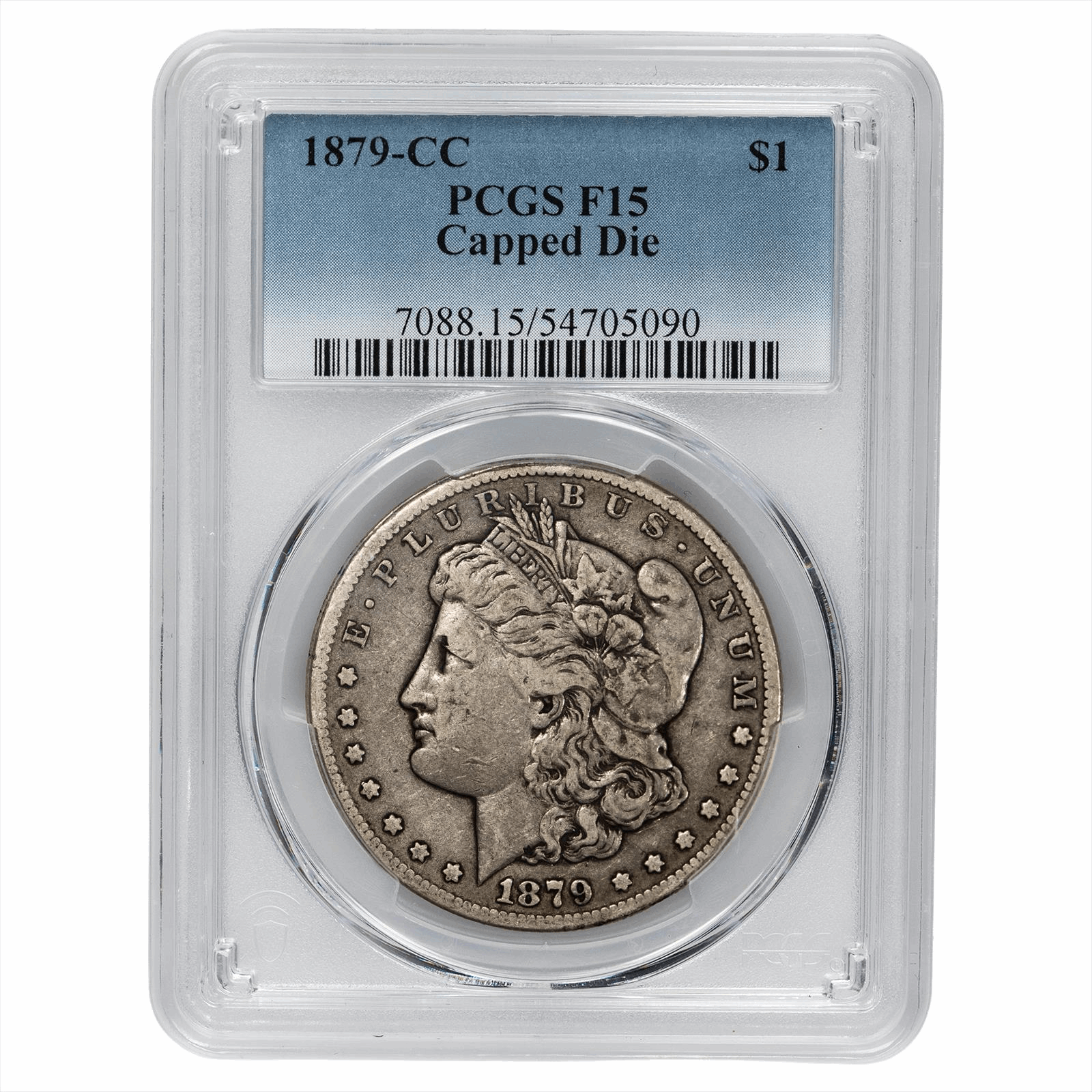 1879-CC Morgan Silver Dollar $1 Capped Die PCGS F 15 