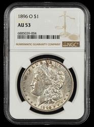1896 O $1 NGC  AU53