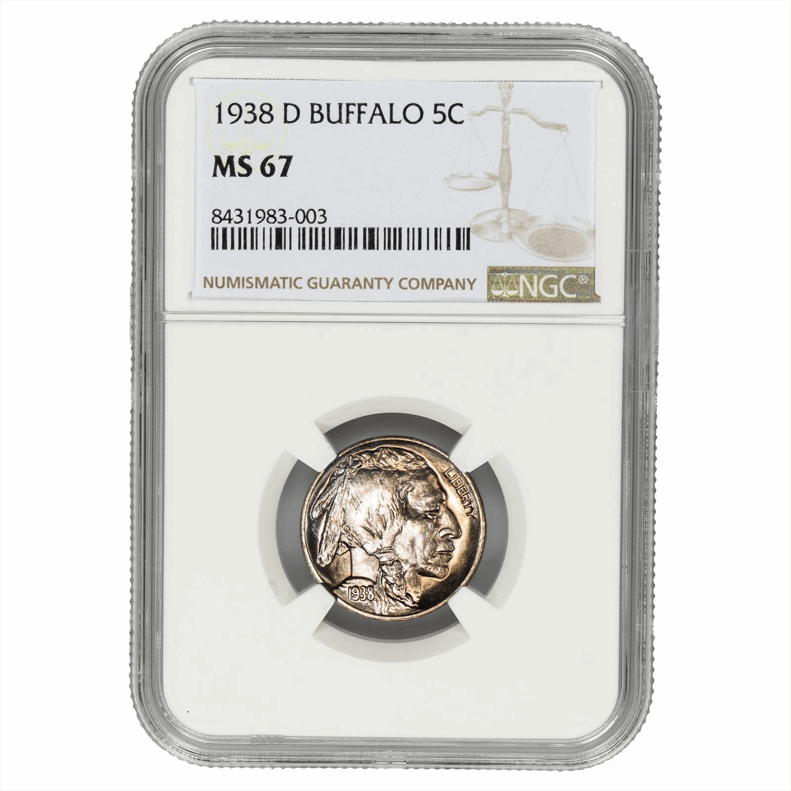 1938-D Buffalo Nickel 5C NGC MS 67