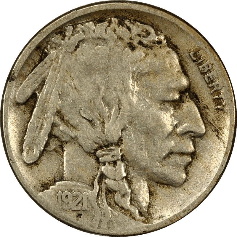 1921-S Buffalo Nickel 5c, Circulated, Partial Horn