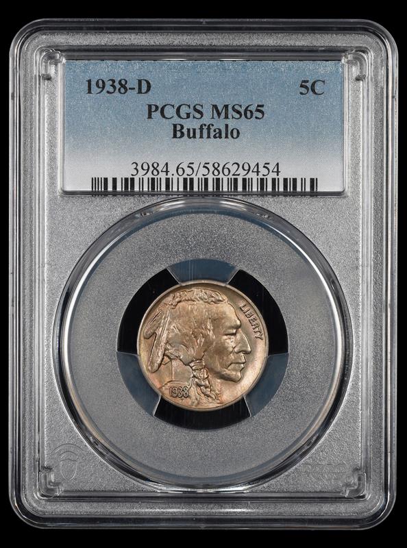 1938 D 5C PCGS Buffalo MS65