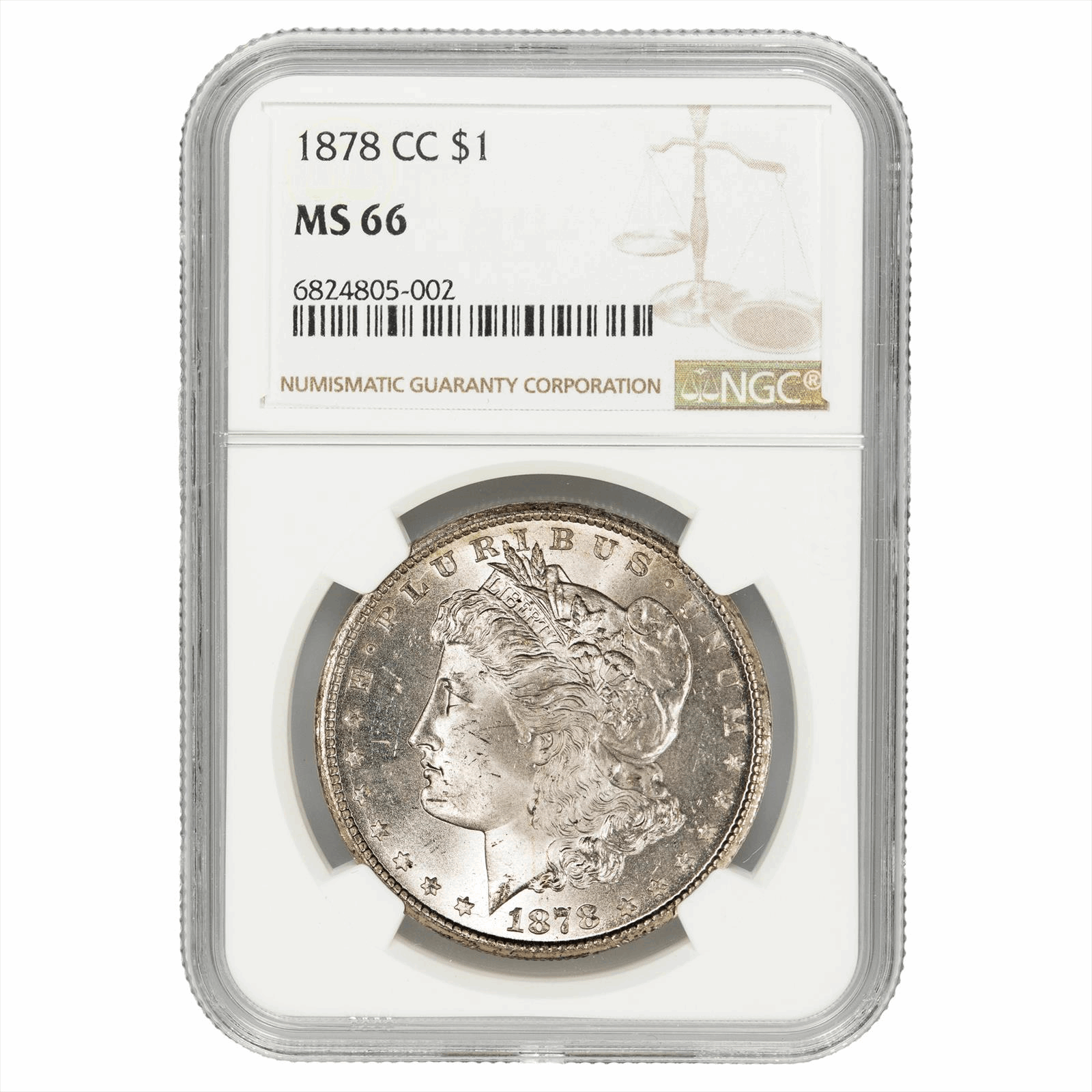 1878-CC Morgan Silver Dollar $1 NGC MS 66