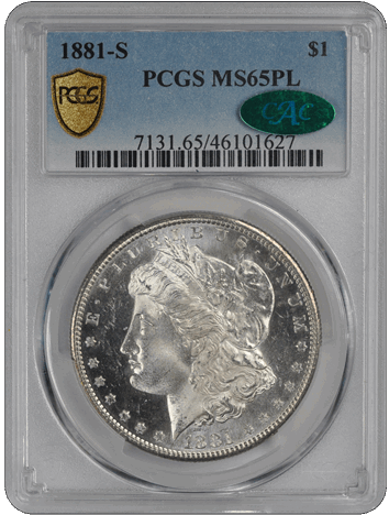 1881-S $1 Morgan Dollar PCGS PL (CAC) #3587-13 MS65