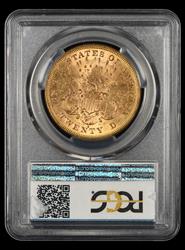 1875-S $20 Gold Granite Lady Hoard PCGS MS 61