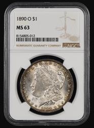 1890 O $1 NGC MS63 MS63
