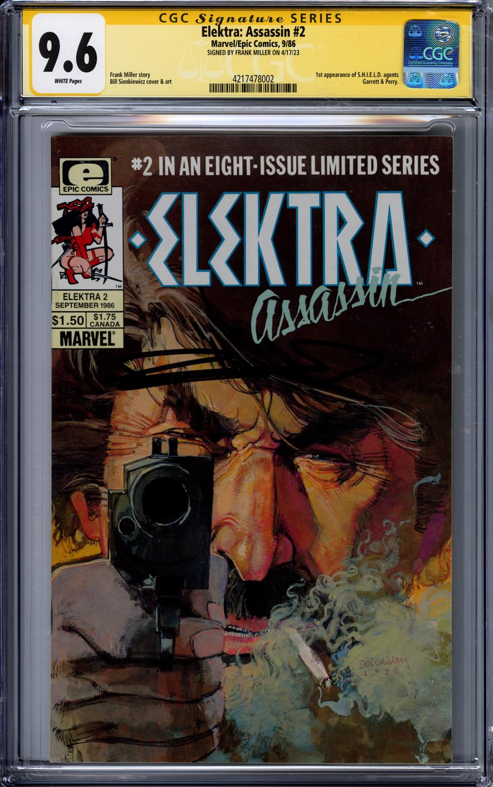 Elektra: Assassin #2 CGC Signature Series 9.6 (Marvel, 1986) Signed by Frank Miller 