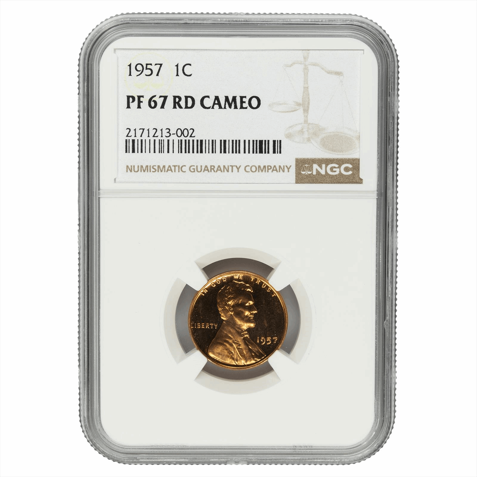 1957 Lincoln Wheat Cent 1C NGC PF 67 RD CAM