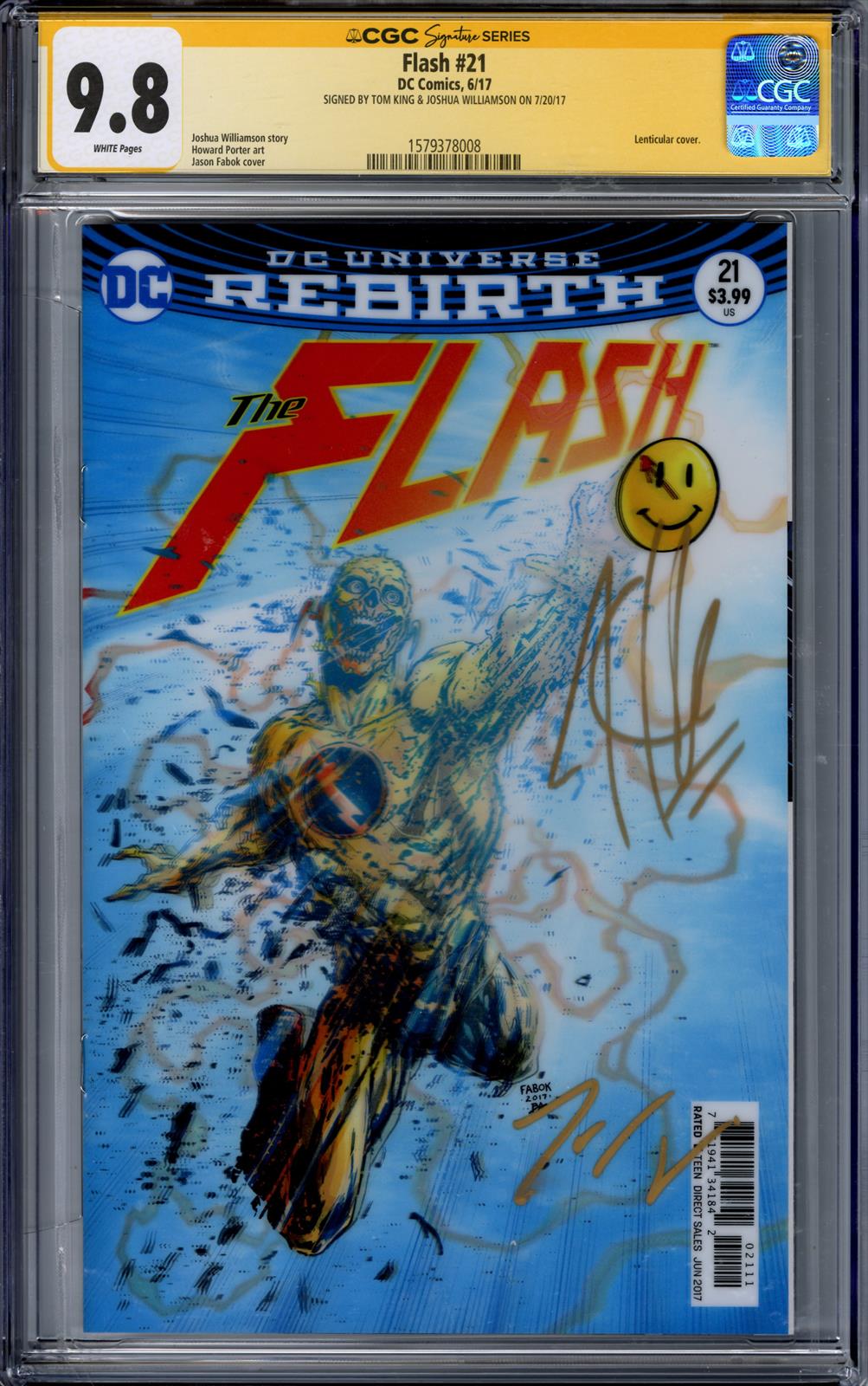 Flash #21 CGC Signature Series 9.8 (D.C., 2017) Signed by Tom King & Joshua Williamson 