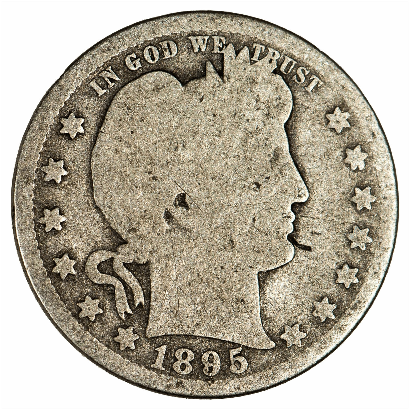 1895O Barber Quarter 25C Raw 