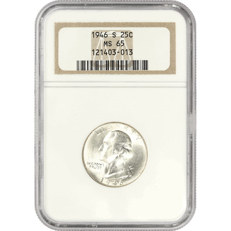 1946-S Washington Quarter 25c, NGC MS 65 - Nice Original Coin