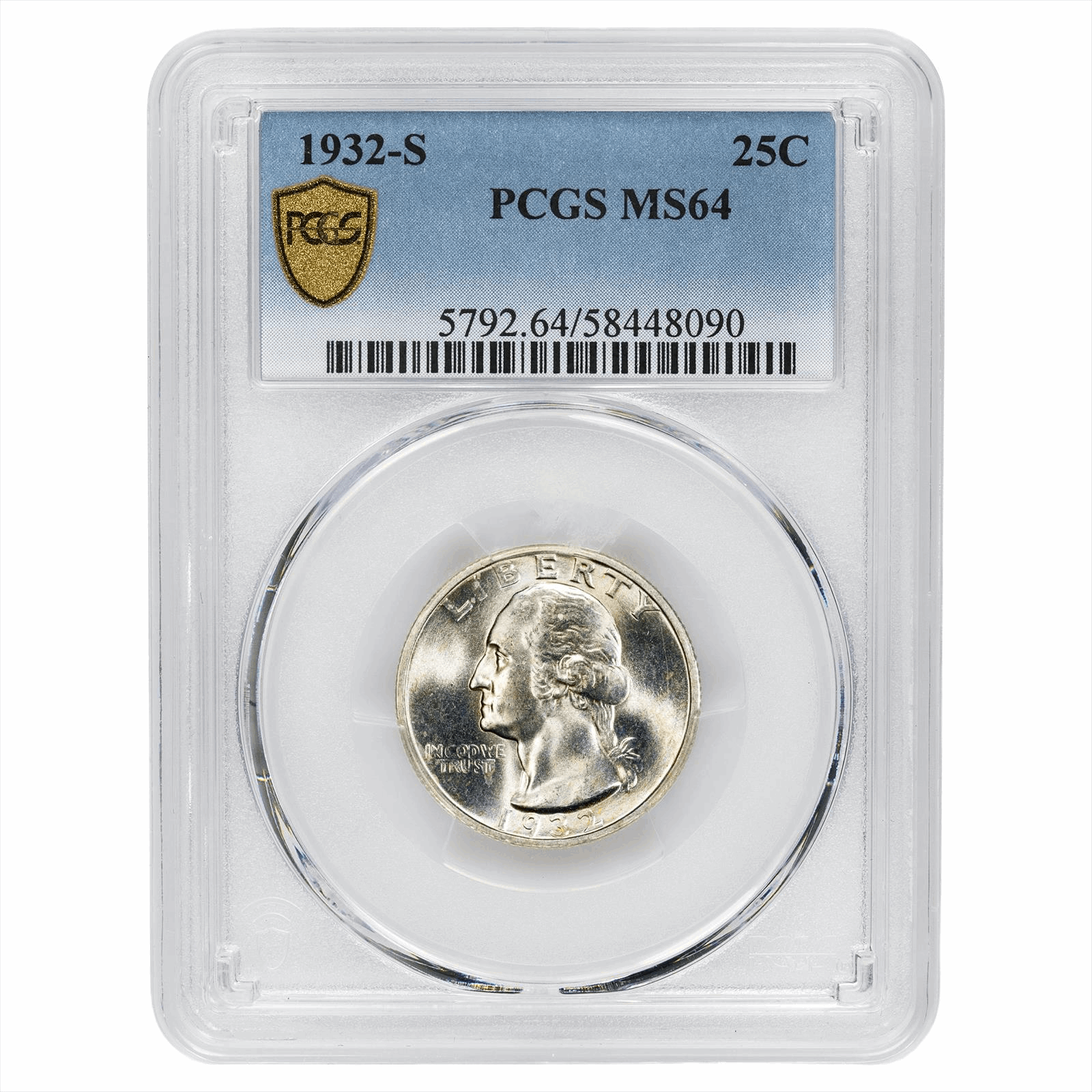 1932-S Washington Quarter 25C PCGS MS 64