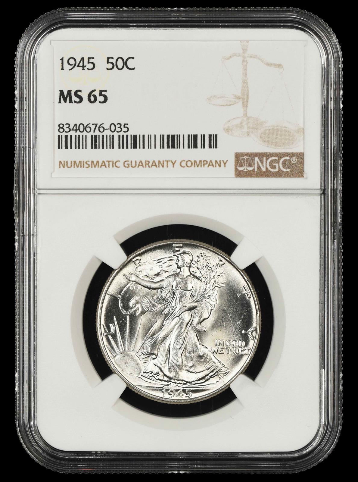 1945 50C NGC MS65