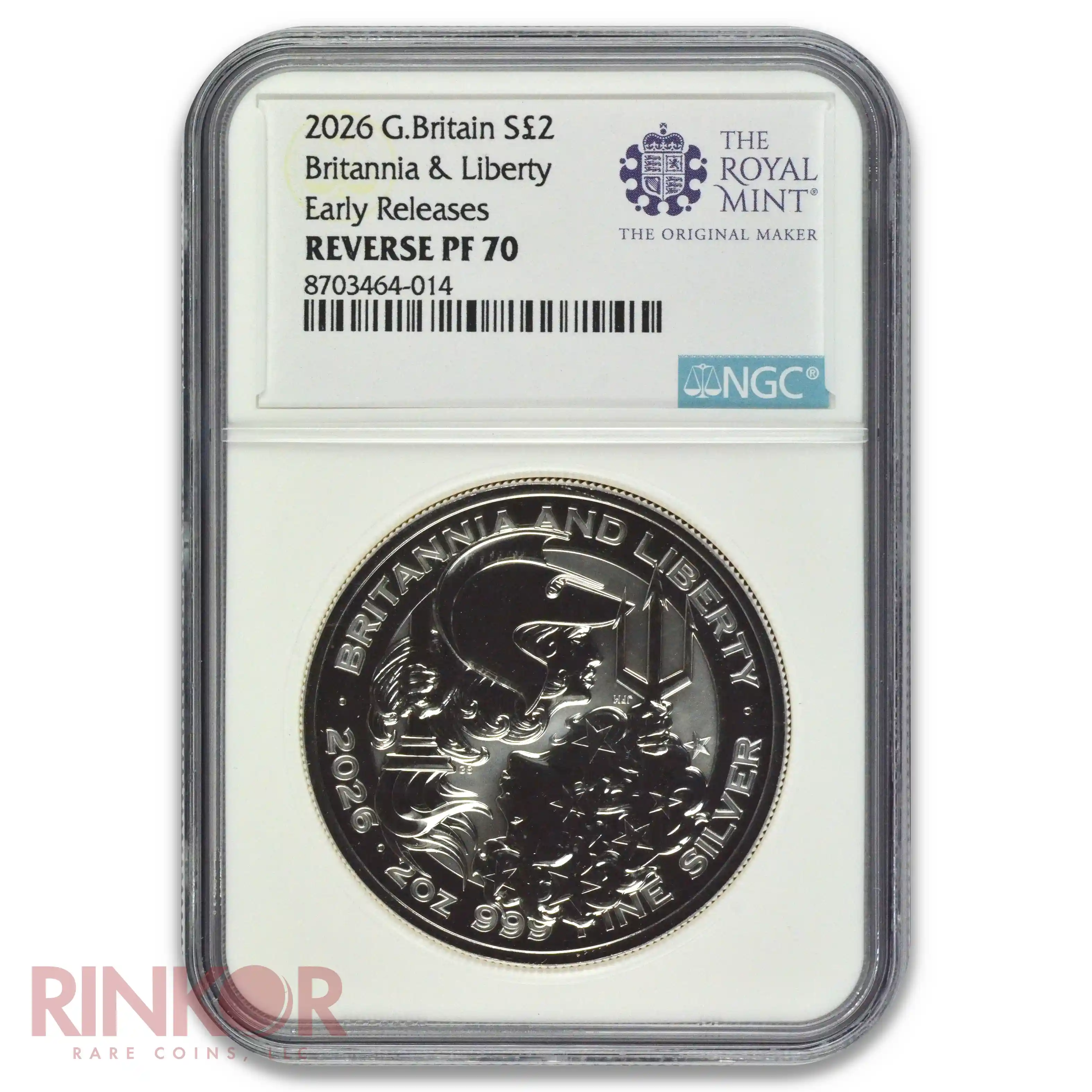 2026 Reverse Proof 2oz Silver Great Britain Britannia & Liberty Early Releases NGC PF 70