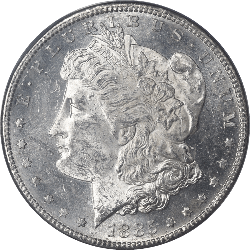 1885-S Morgan Silver Dollar $1 PCGS MS60 - Nice White Coin McClaren Collection