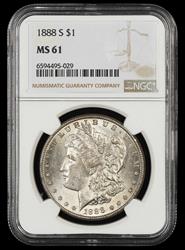 1888 S $1 NGC  MS61
