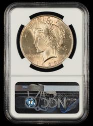 1923 $1 Mint Error Reverse Lamination Bill Fivaz Signature Label NGC MS 64