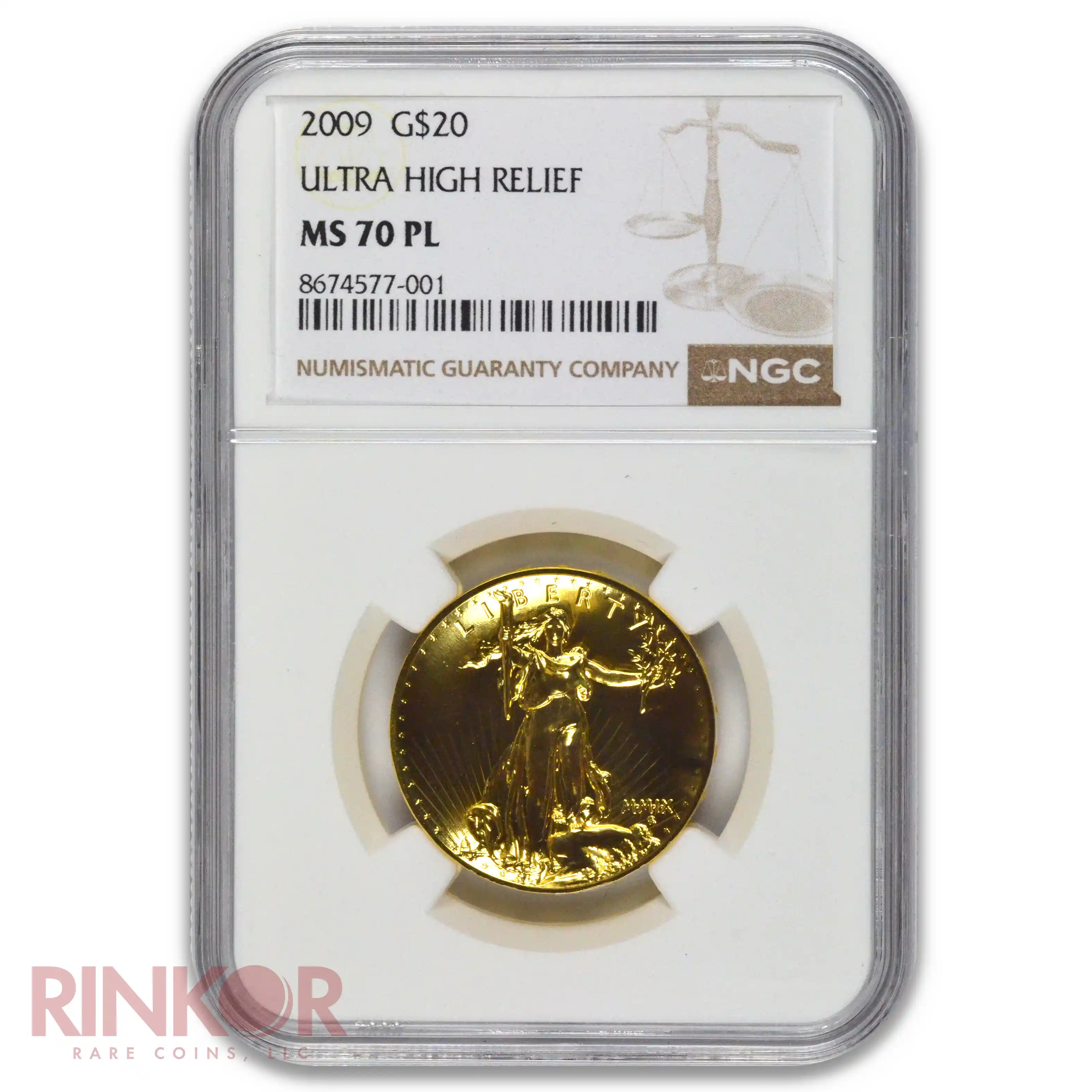 2009 1oz Gold Ultra High Relief Double Eagle NGC MS 70 PL