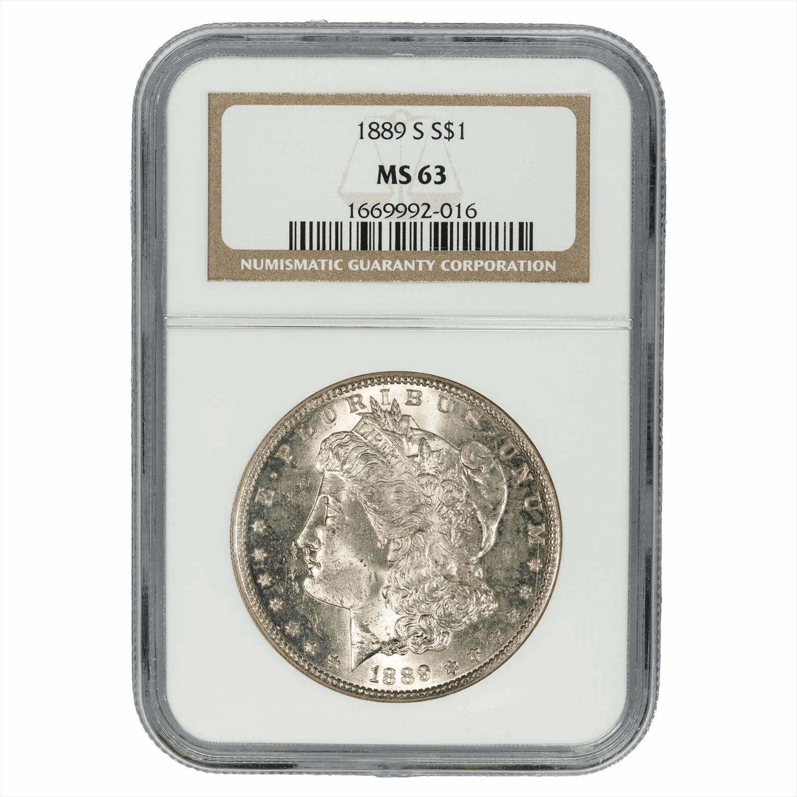 1889S Morgan Silver Dollar $1 NGC MS 63