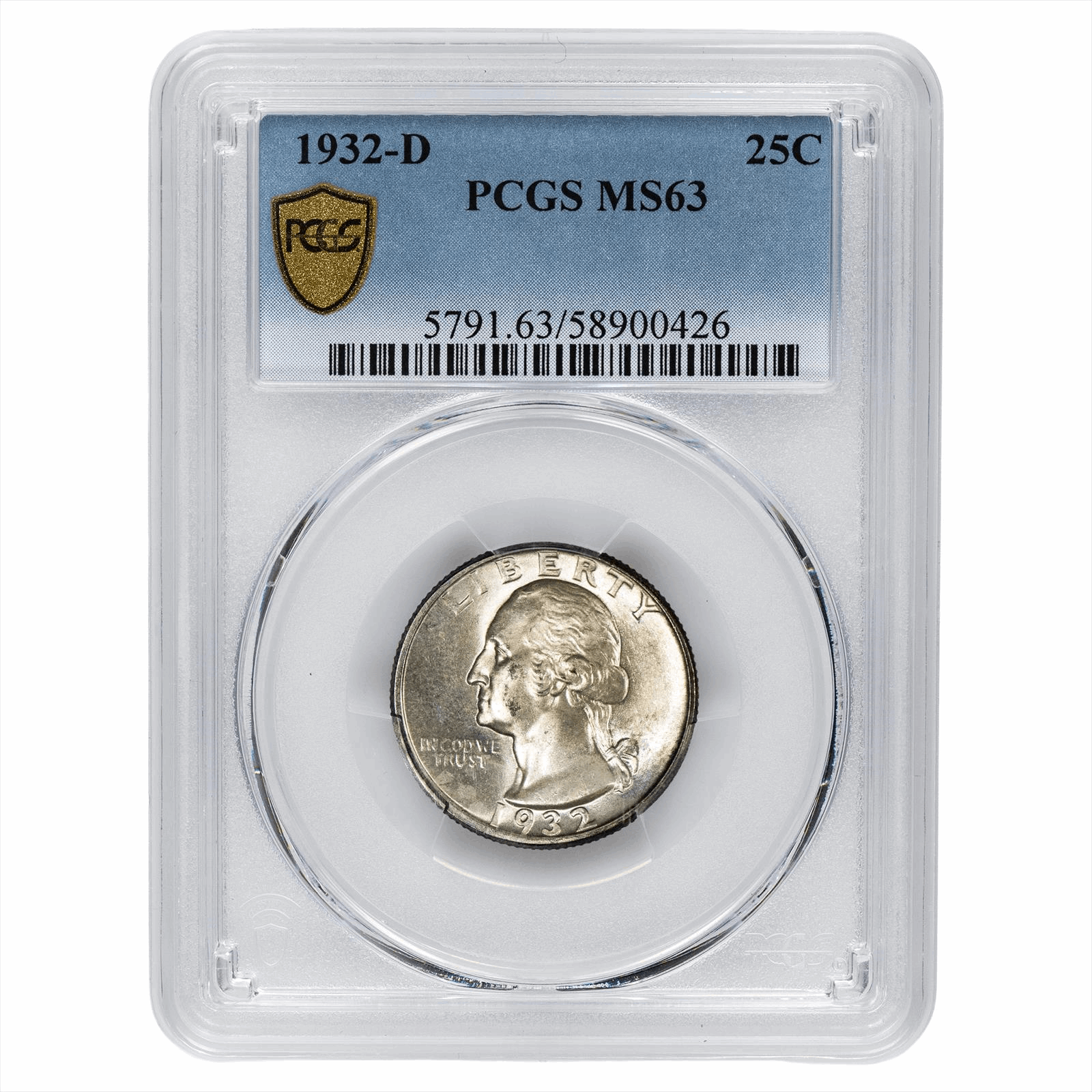 1932-D Washington Quarter 25C PCGS MS 63 