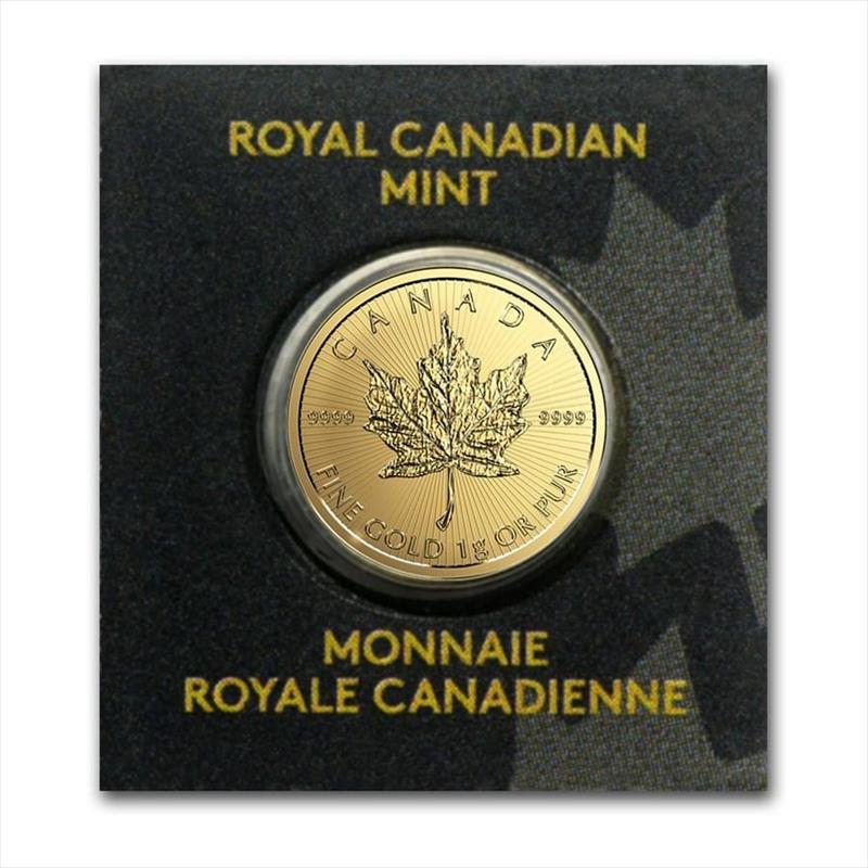 2021 Royal Canadian Mint 1g .9999 Fine Gold Maple Leaf -Sealed in Assay- 