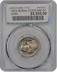 1923 Buffalo PCGS MS 67