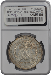 1893  Morgan Dollar NGC AU-53