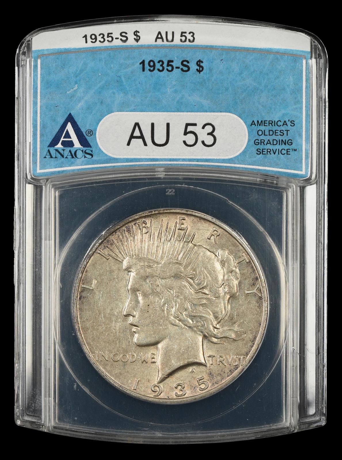 1935 S $1 ANACS AU53