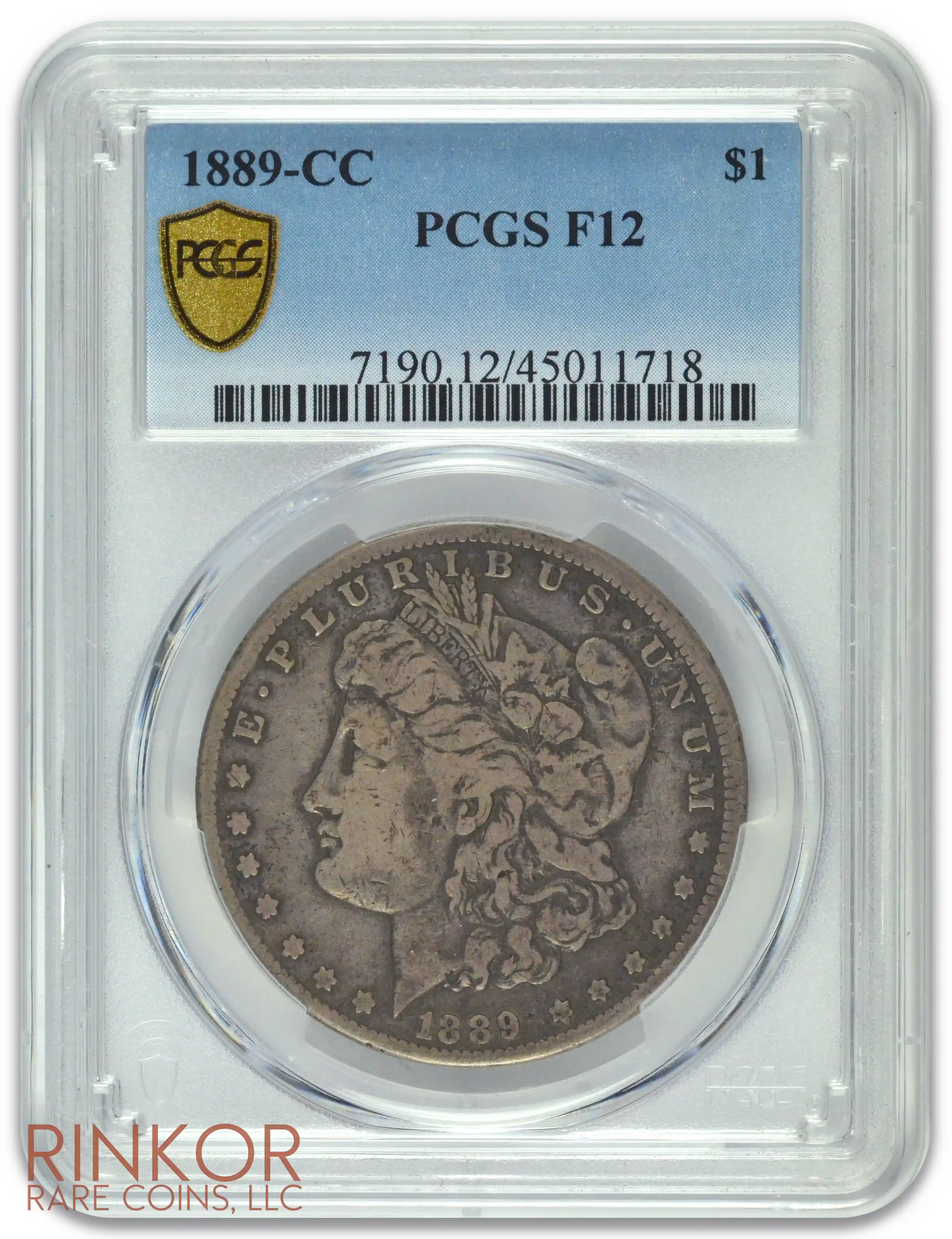 1889-CC $1 PCGS F-12