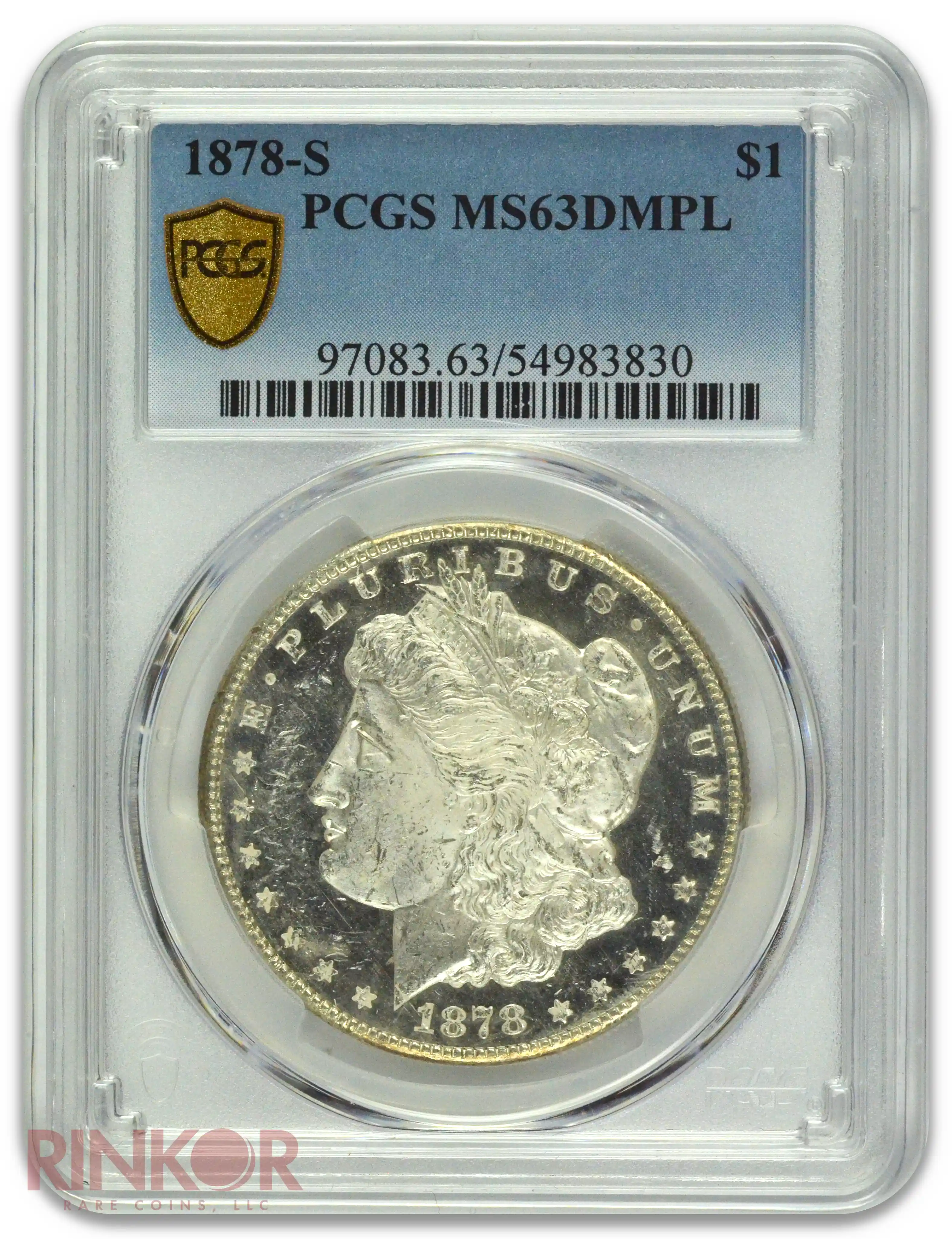 1878-S $1 Morgan Dollar PCGS MS 63 DMPL