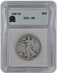 1921-S Walking Liberty ICG  G6