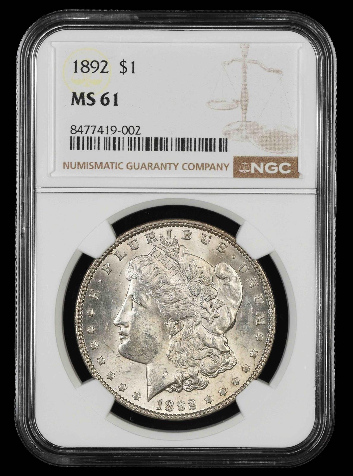 1892 $1 NGC MS61