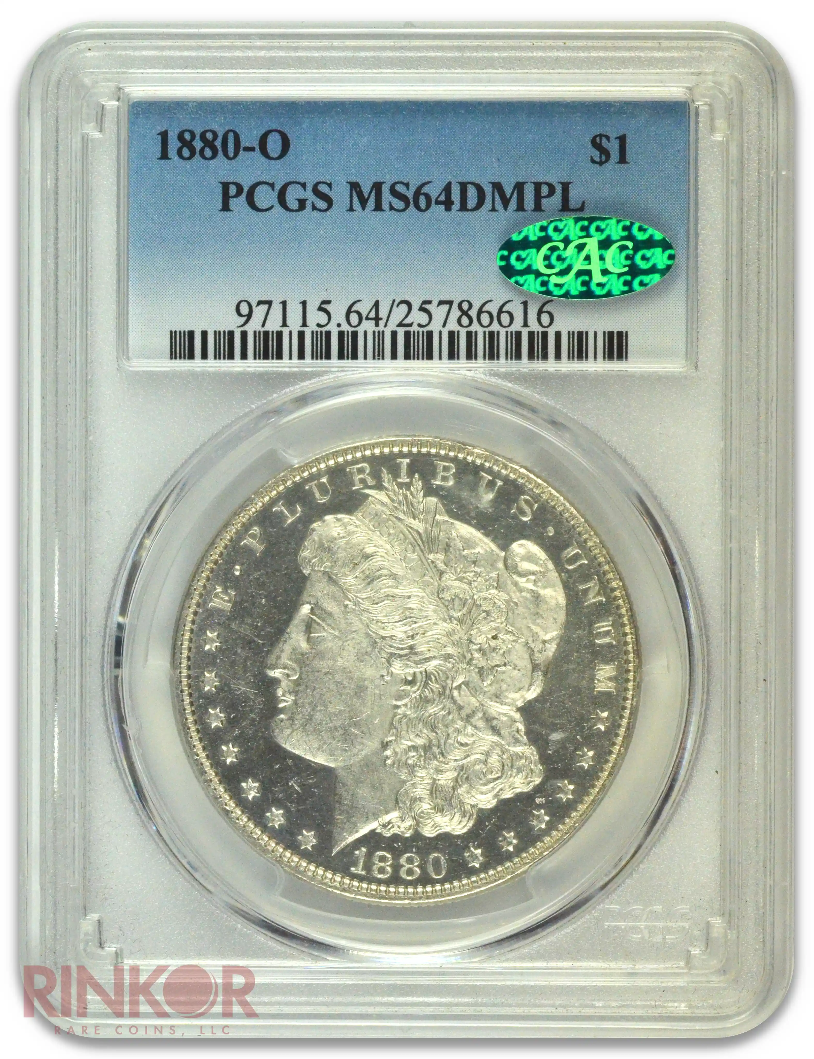 1880-O $1 Morgan Dollar PCGS MS 64 DMPL CAC