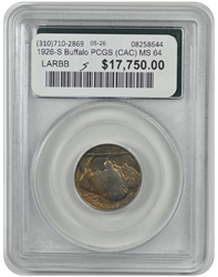 1926-S Buffalo PCGS (CAC) MS 64  