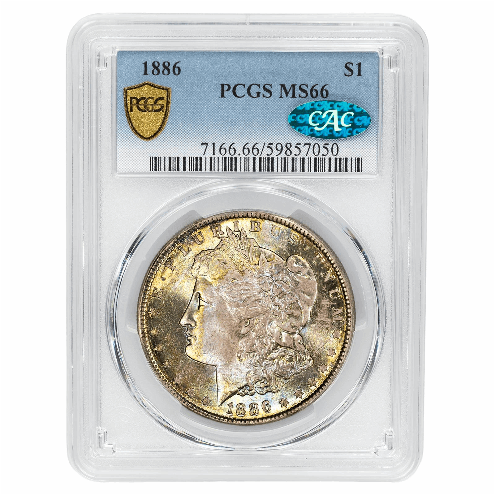 1886 Morgan Silver Dollar $1 PCGS MS 66 CAC