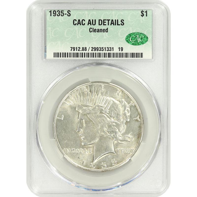 1935-S Peace Dollar $1 CAC AU Details