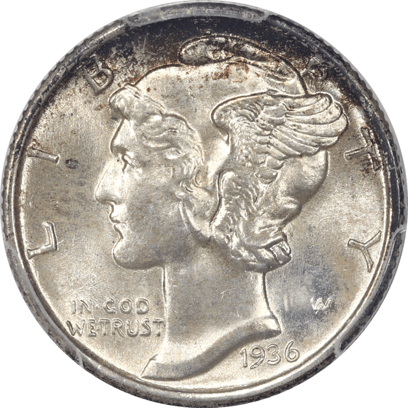 1936 Mercury Dime 10c PCGS MS64FBL - Nice Original Coin