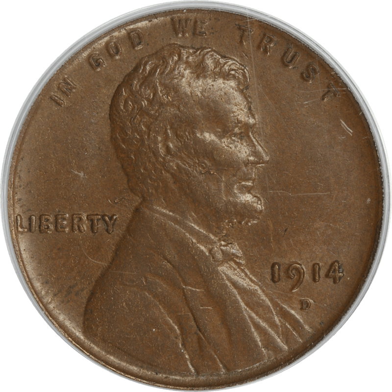 1914-D Lincoln Cent 1c, PCGS MS-62 BN - Key Date, OGH
