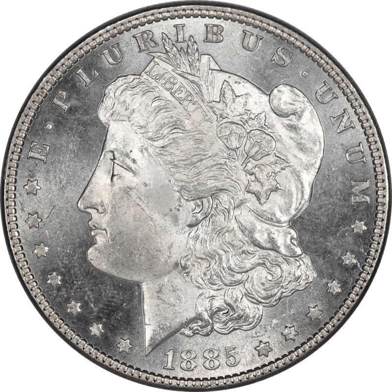 1885-P Morgan Silver Dollar, Raw Choice Uncirculated PL - Nice Original Coin 