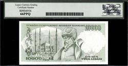 Turkey Cumhuriyet Merkez Bankası  10,000 Lira L. 1970 (1989) Gem New 66PPQ 