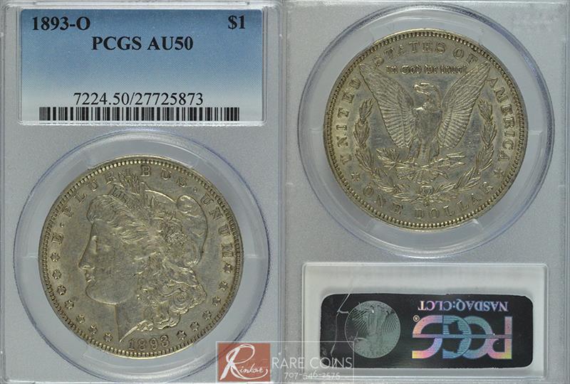 1893-O $1 PCGS AU-50
