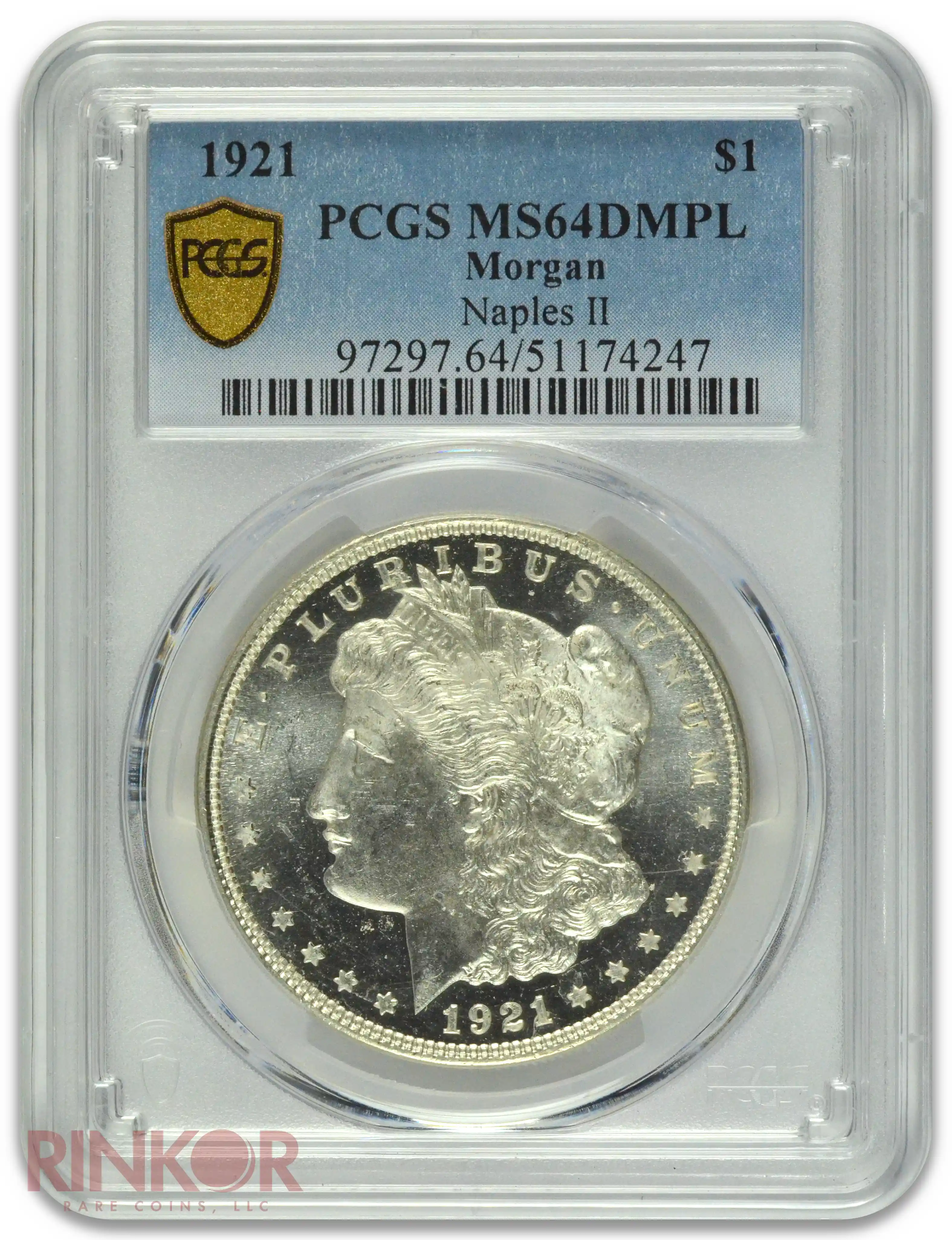 1921 $1 PCGS MS 64 DMPL