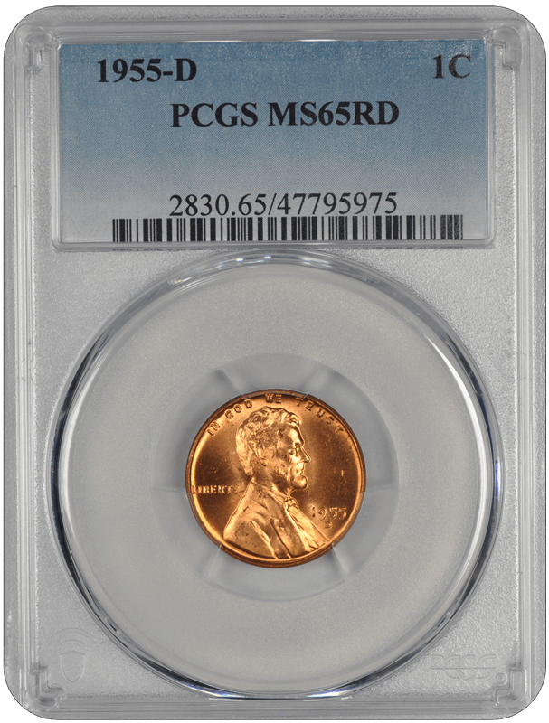 1955-D Lincoln Wheat PCGS RD 65