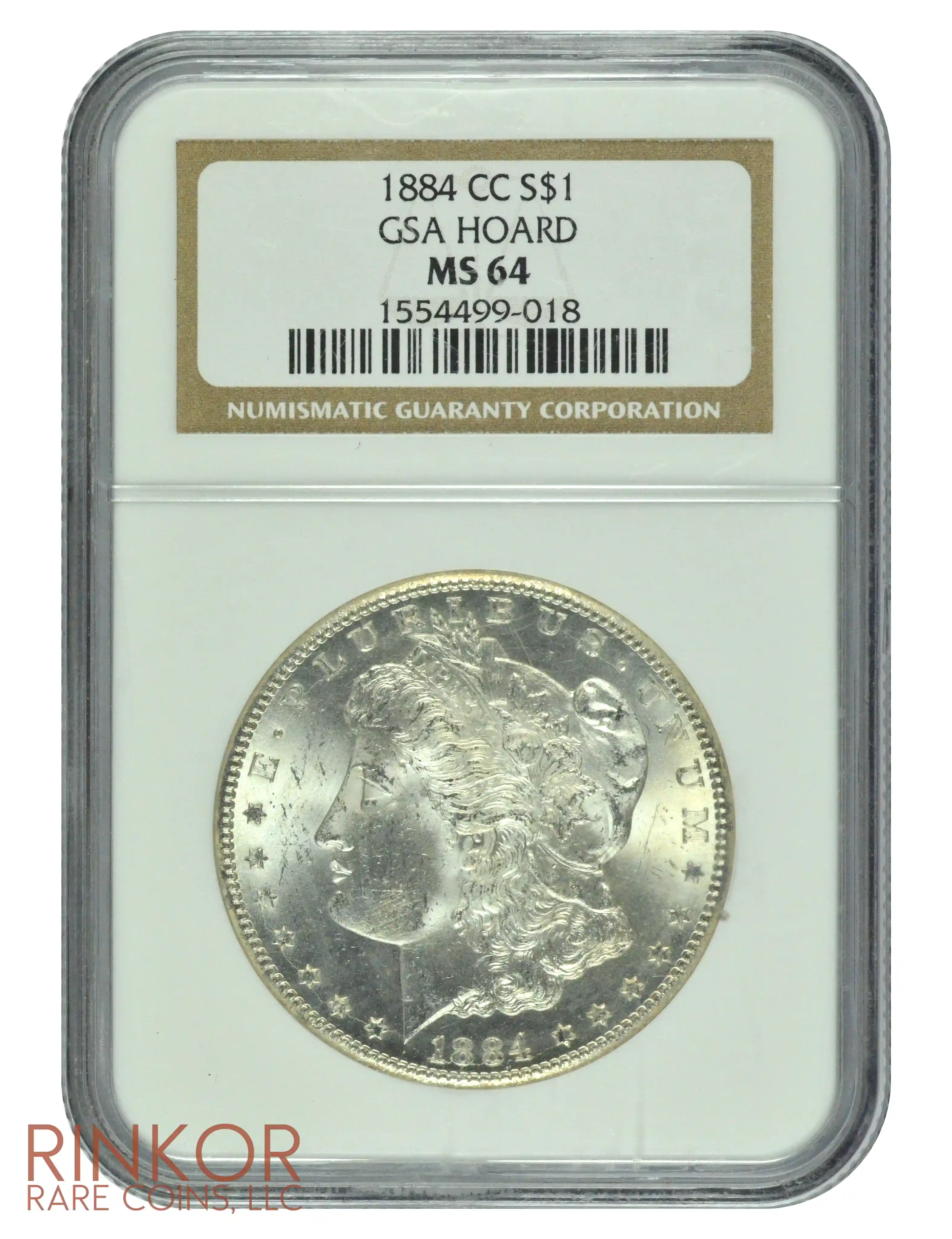 1884-CC Morgan Dollar NGC MS 64