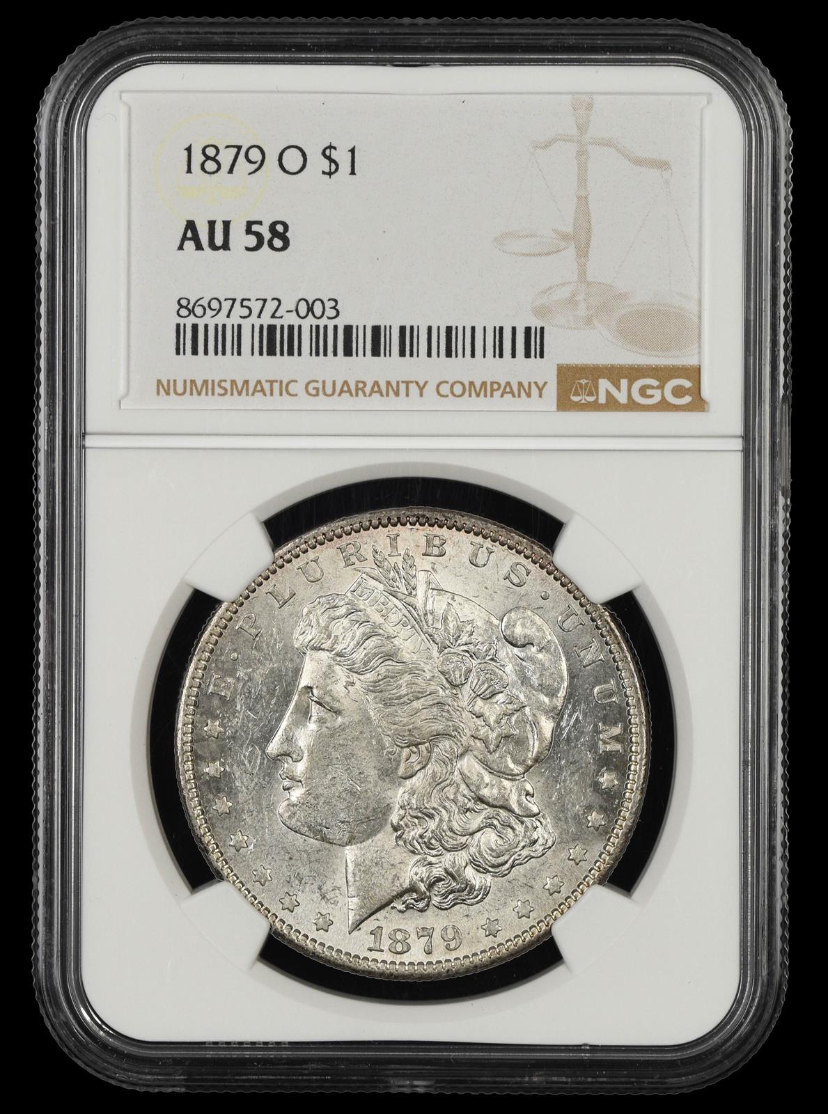 1879 O $1 NGC AU58