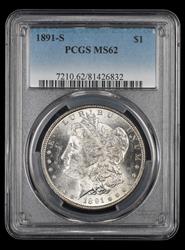 1891 S $1 PCGS MS62 MS62