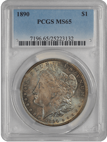 1890 $1 Morgan Dollar PCGS  #3417-7 MS65