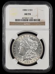 1886 S $1 NGC AU-55